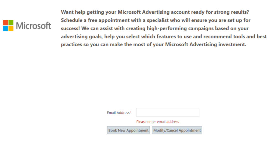 Enter your email address and click Book New Appointment