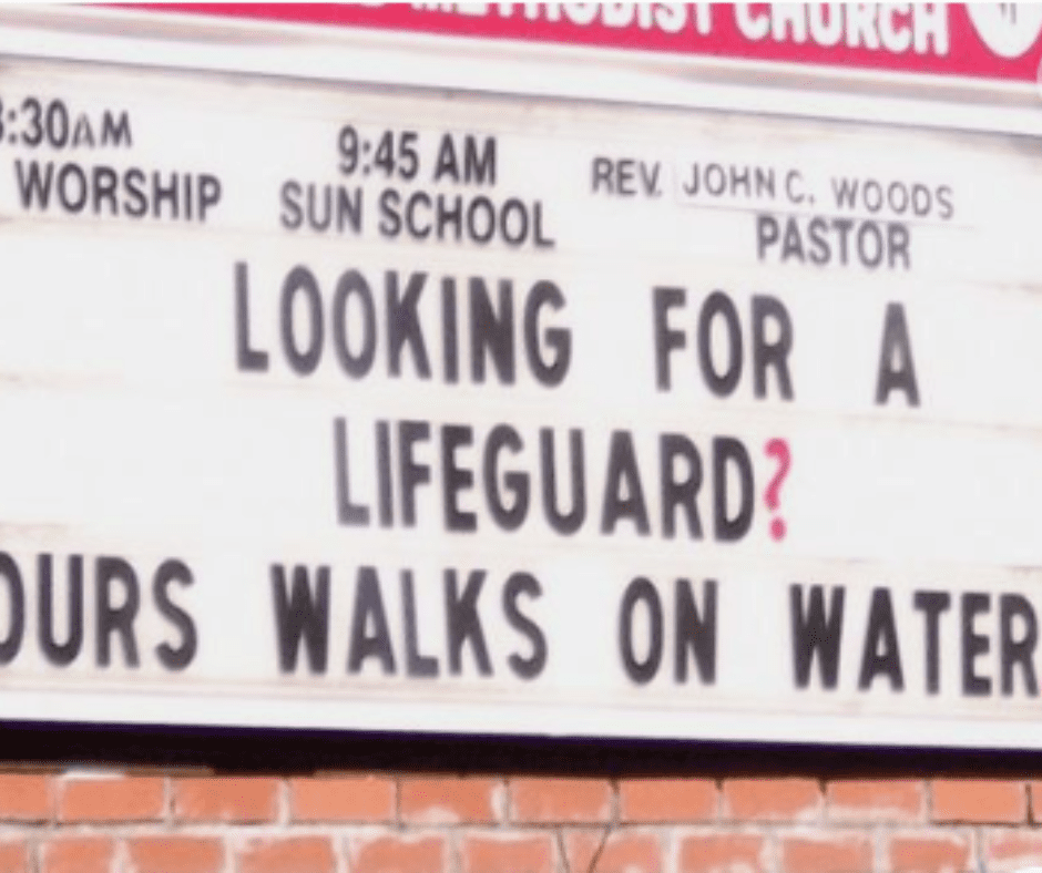 Looking or a lifeguard? Ours walks on water. 