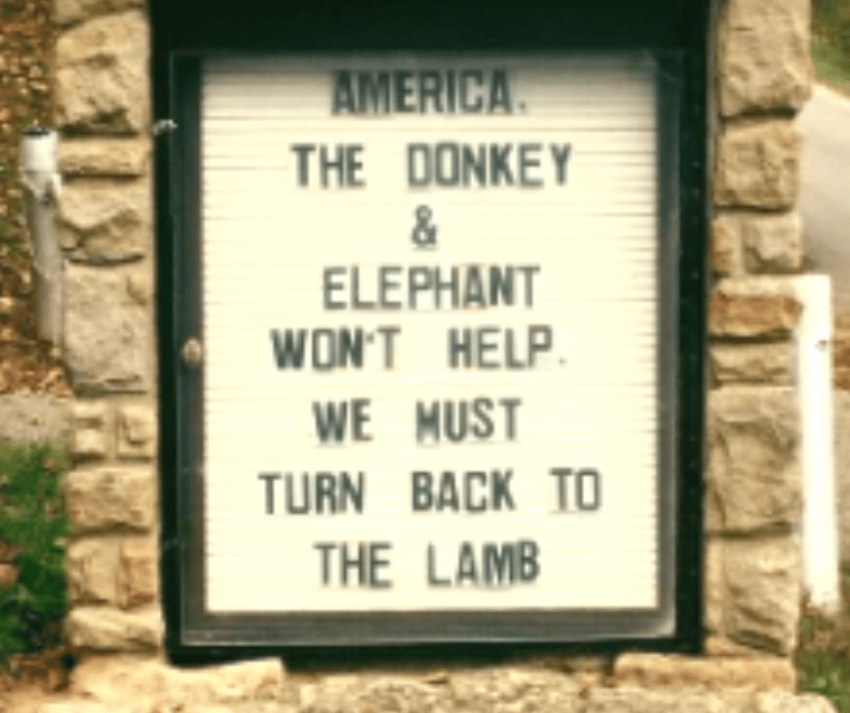 America, the Donkey & Elephant won't help. We must turn back to the Lamb.