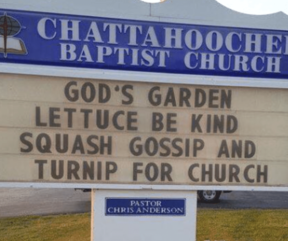 God's Garden: Lettuce be kind. Squash gossip, and turnip for church. 